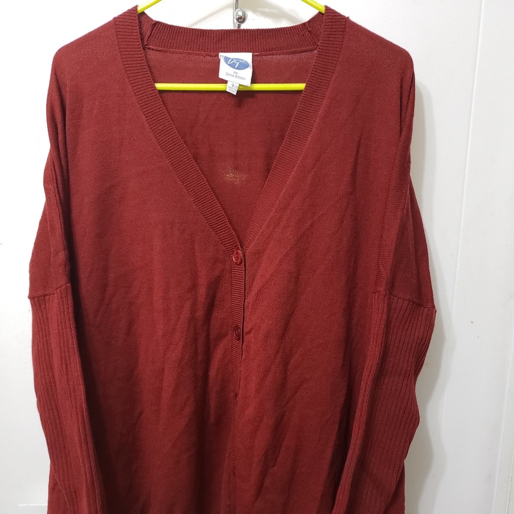 Diane Gilman Women's Wine Boyfriend Sweater